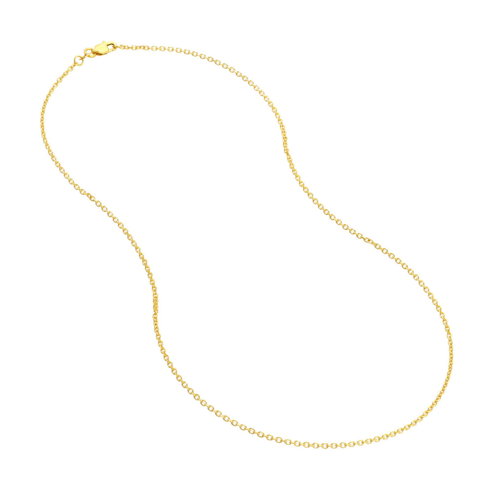 14k Yellow Gold Diamond-Cut 1.5mm Cable Chain