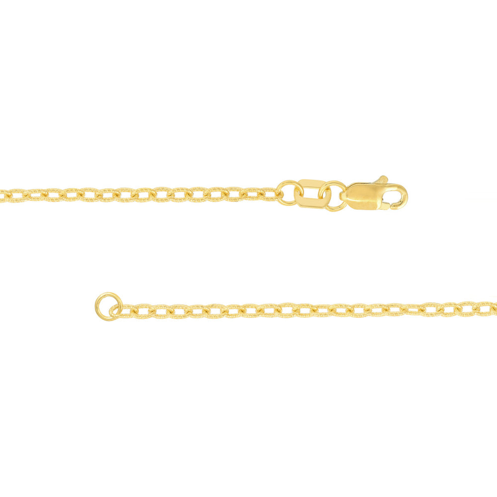 14kt 1.9mm Designer Rolo Chain, 18"