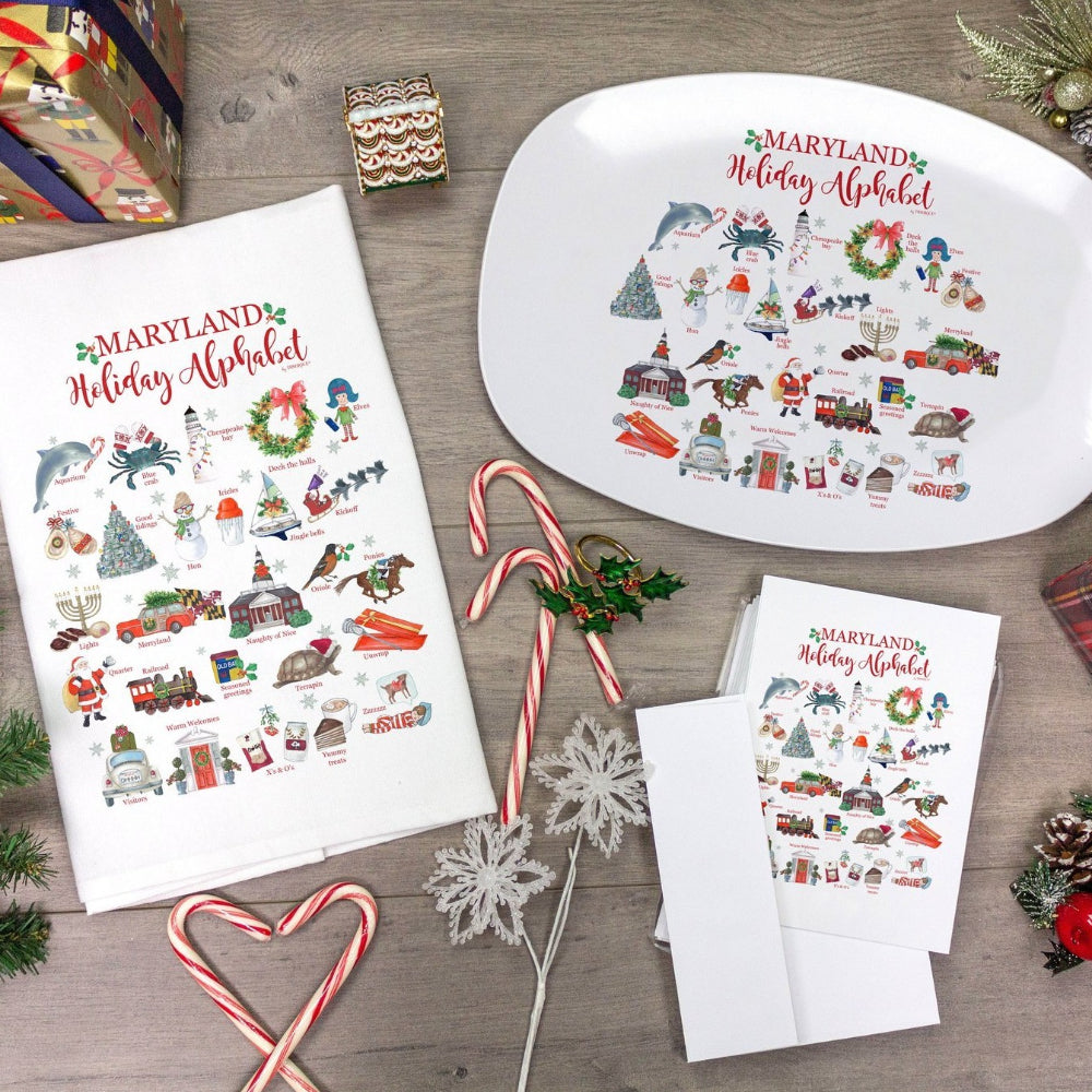 Dishique Maryland Holiday Alphabet Platter