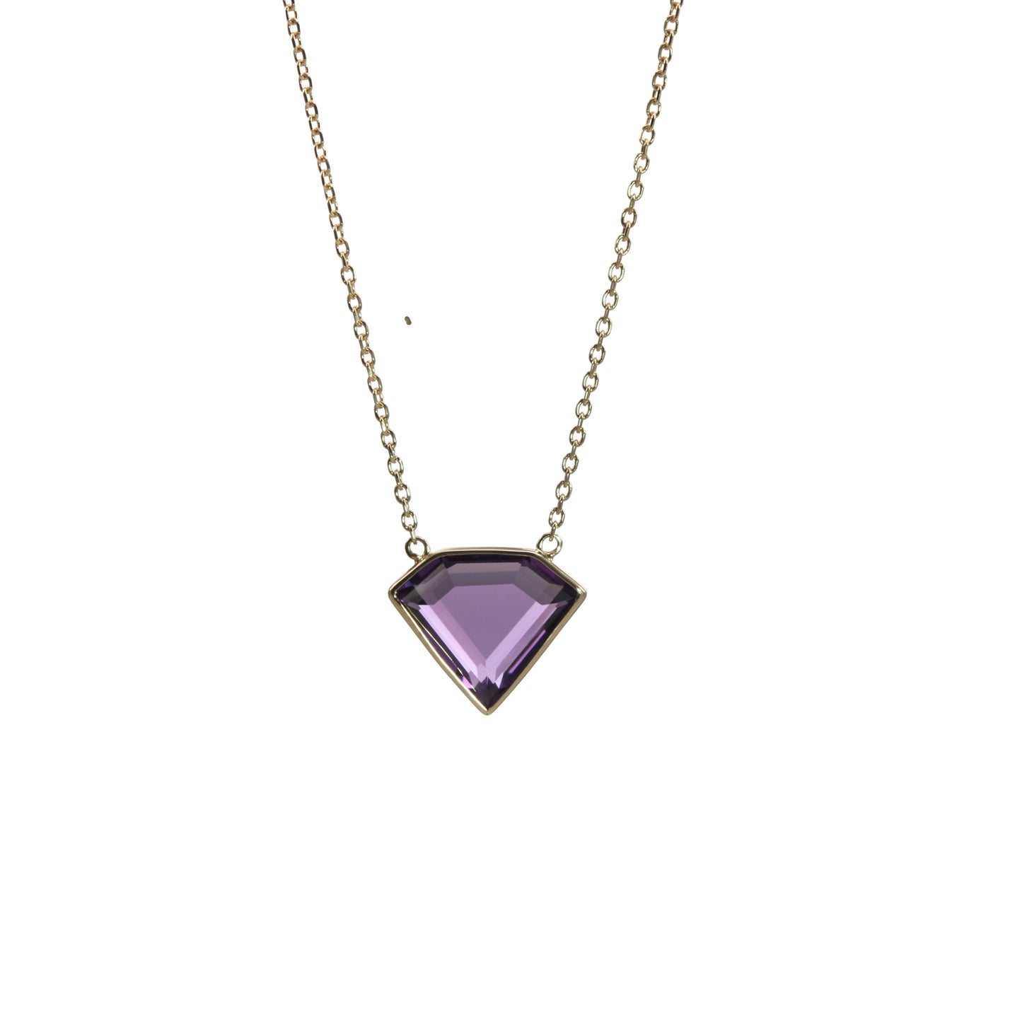 Oliva B. 14k Gold Amethyst Pendant Necklace
