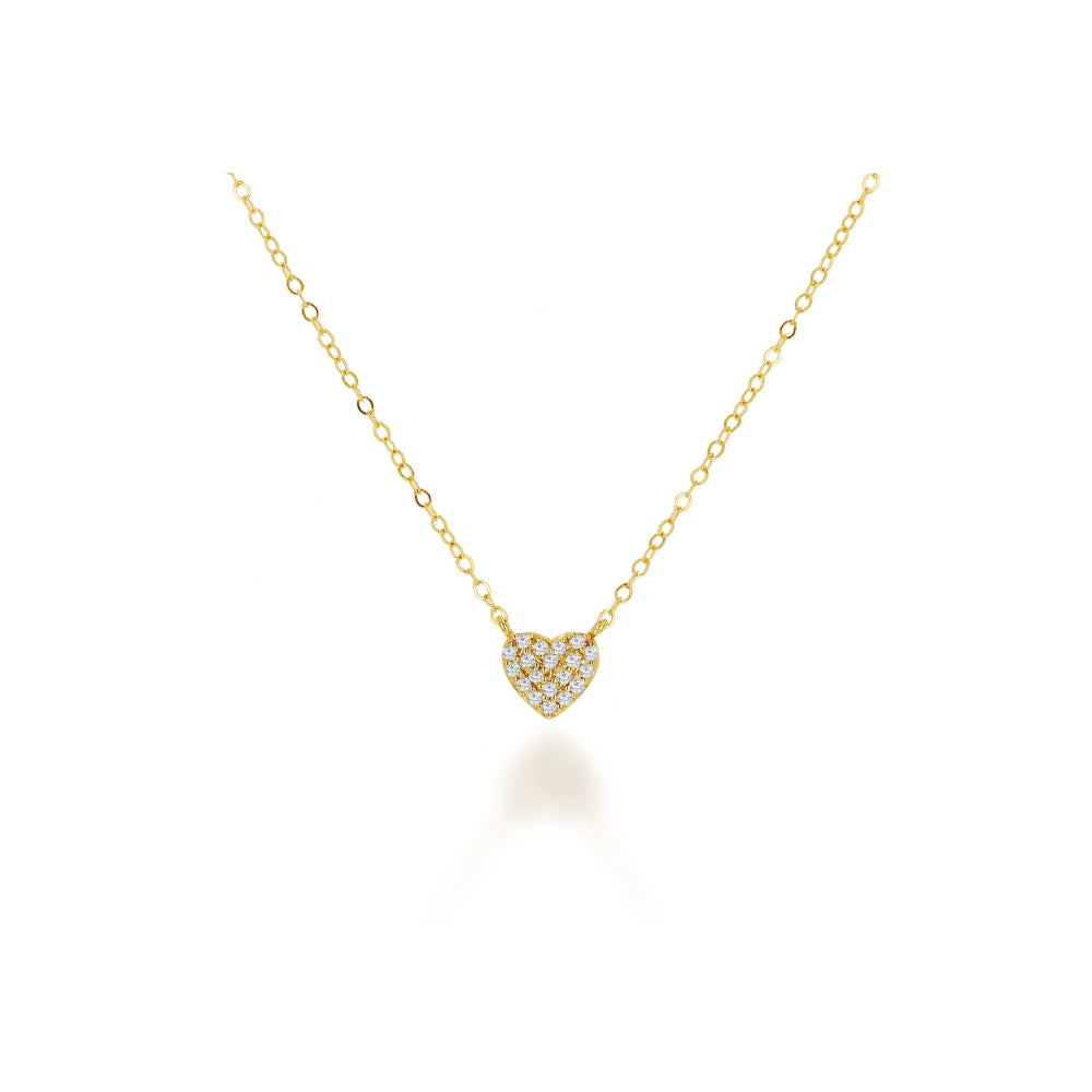 Rachel Reid 14k Mini Diamond Pave Heart Neckace