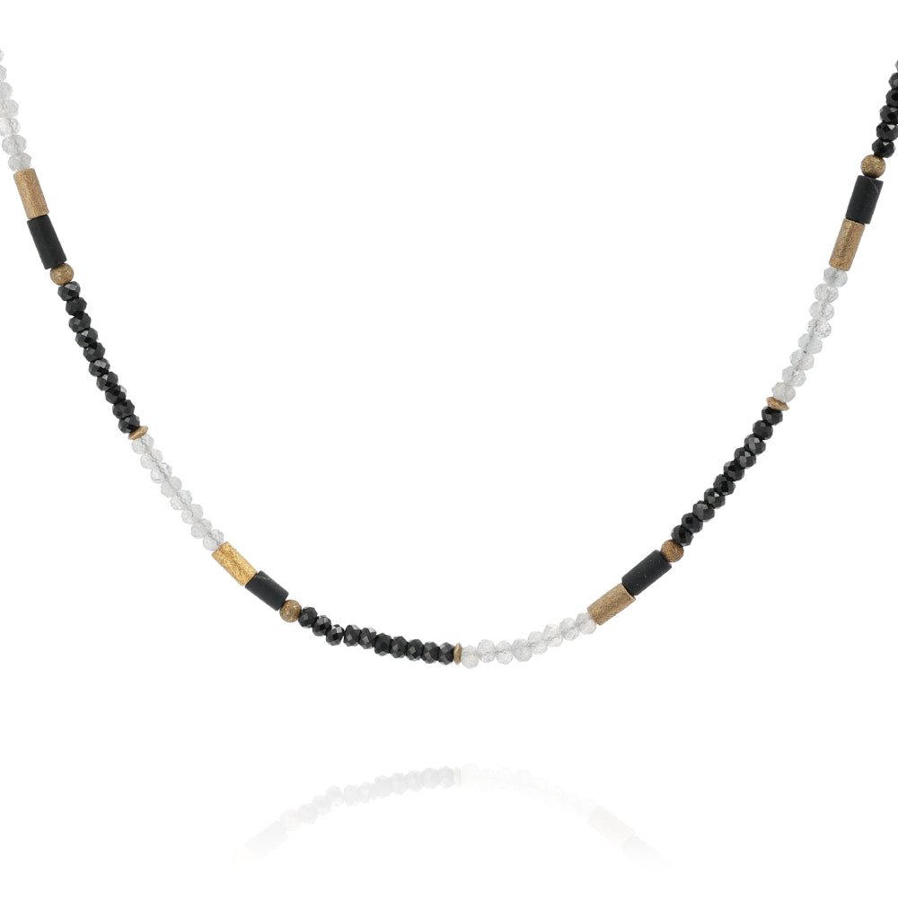 Joyla Alternating Black Spinel and Labradorite Necklace