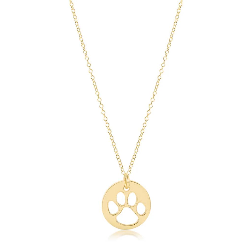 enewton egirl 14" Necklace Gold - Paw Print Gold Disc