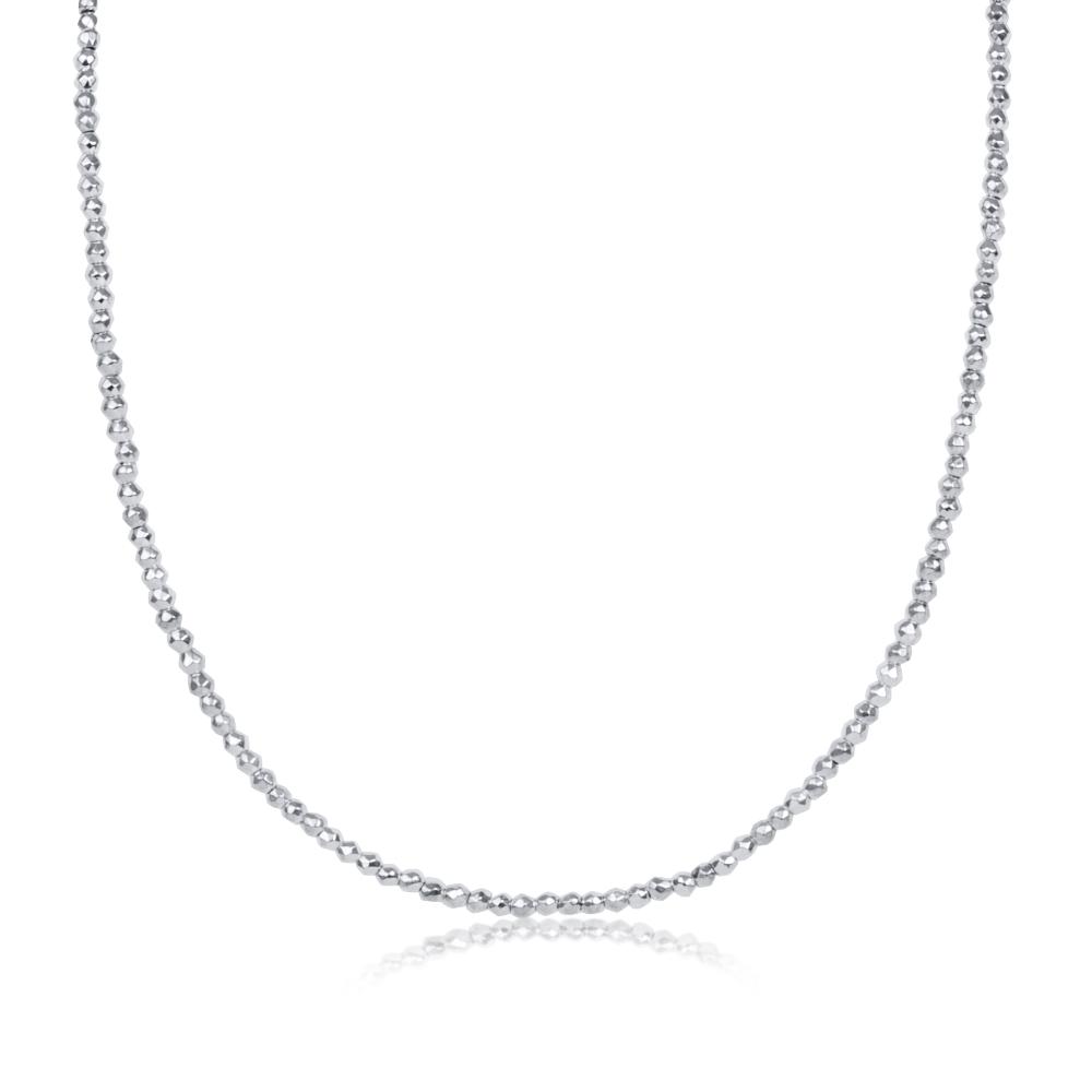 enewton 17" Choker Bright Silver Faceted Hematite 2mm Bead