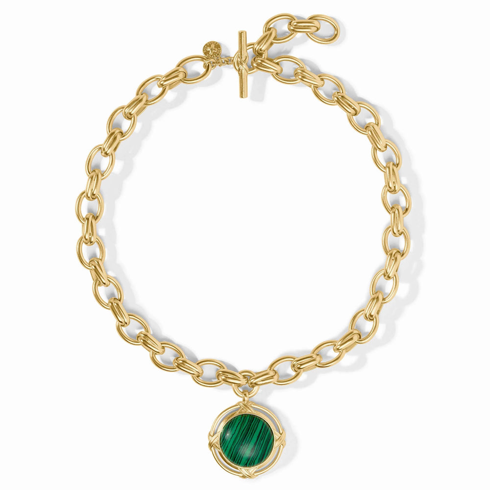 Julie Vos Gold Essex Statement Necklace - Malachite Green