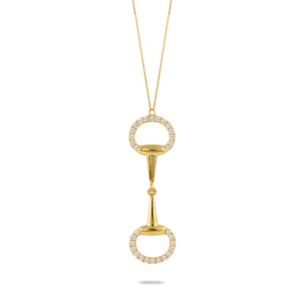 18k Gold Diamond Equestrian Necklace