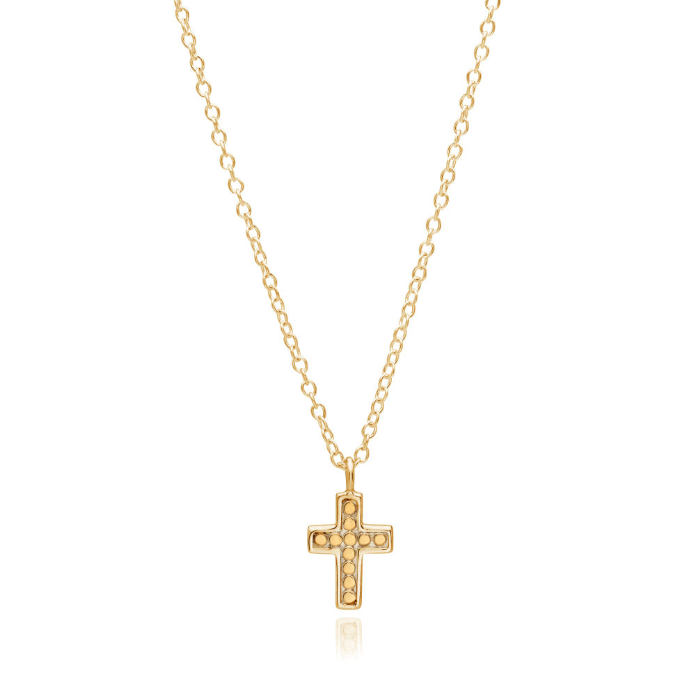 Anna Beck Classic Small Cross Necklace - Gold Tone
