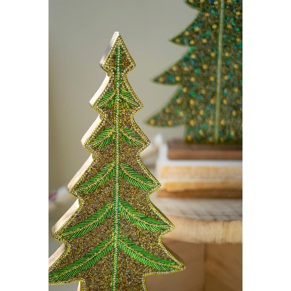 Kalalou Beaded Wood Christmas Tree