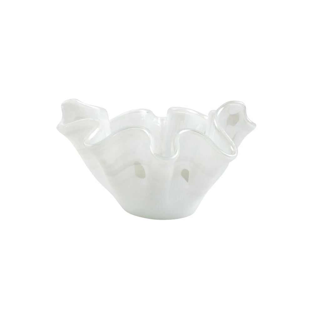 Vietri Onda Glass White Medium Bowl - 44oz