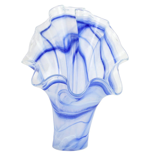 Vietri Onda Glass Cobalt Fanned Vase