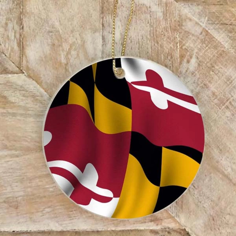 B McVan Designs Maryland Flag Acrylic Ornament/Bottle Charm