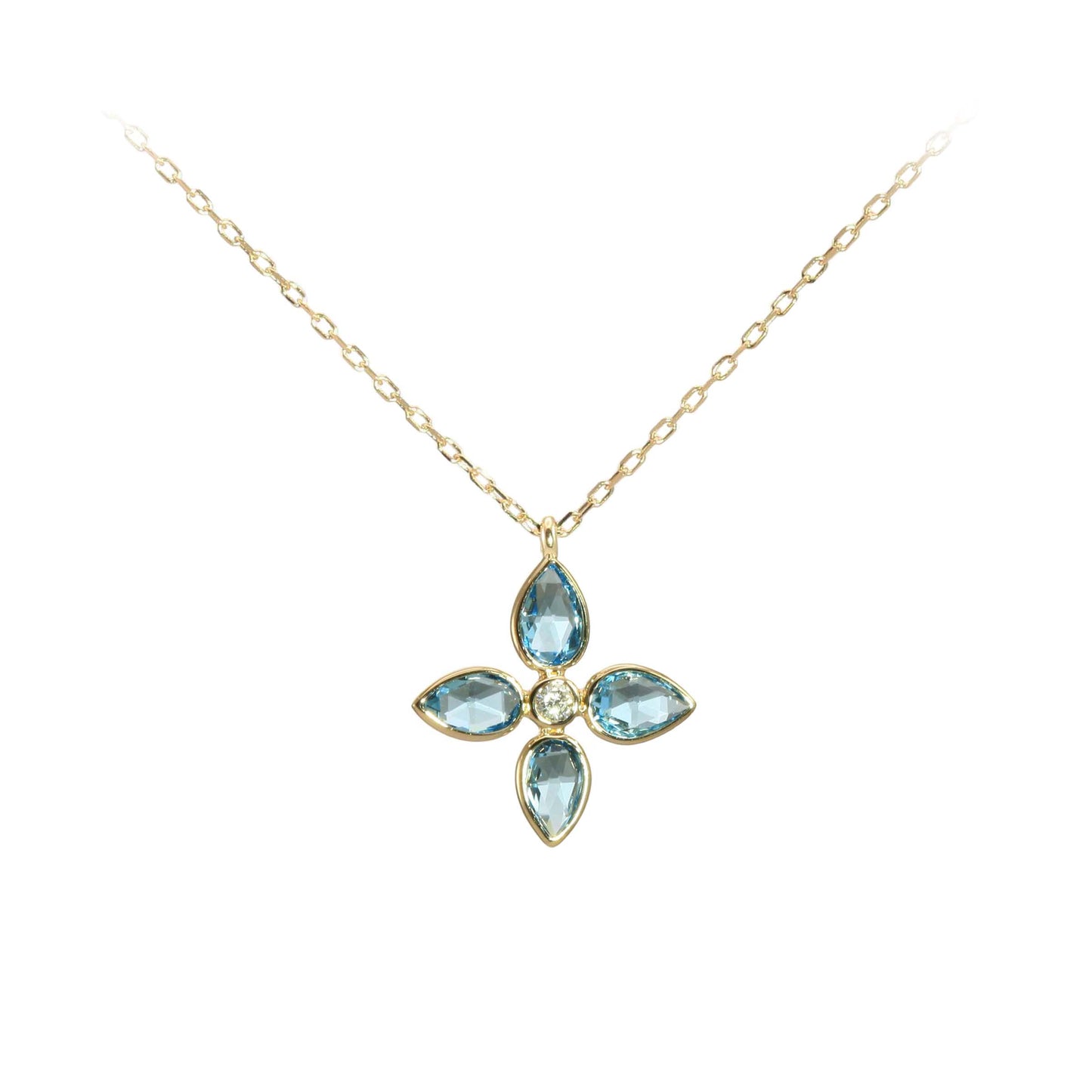 Olivia B. 14k Gold Swiss Blue Topaz Pendant Necklace