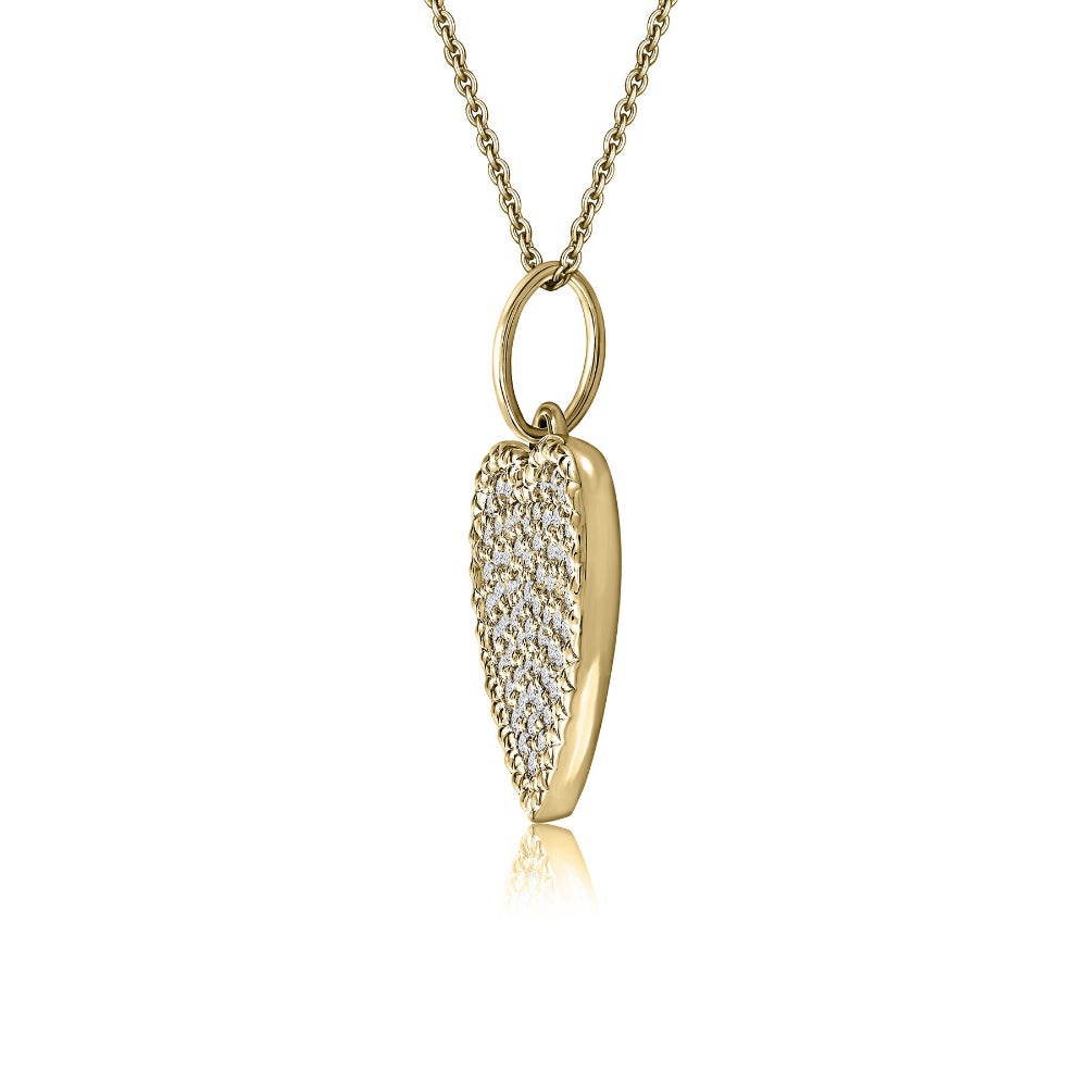 A. Jaffe 14k Pave Heart Pendant Necklace