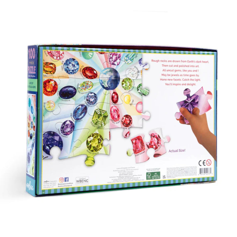 Eeboo Love of Crystals & Gems 100 Piece Puzzle