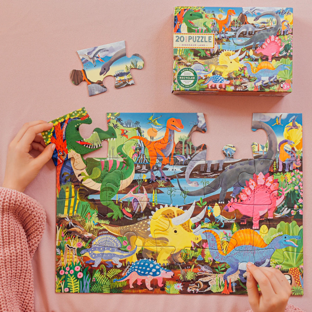 Eeboo Dinosaur Land 20 Piece Puzzle