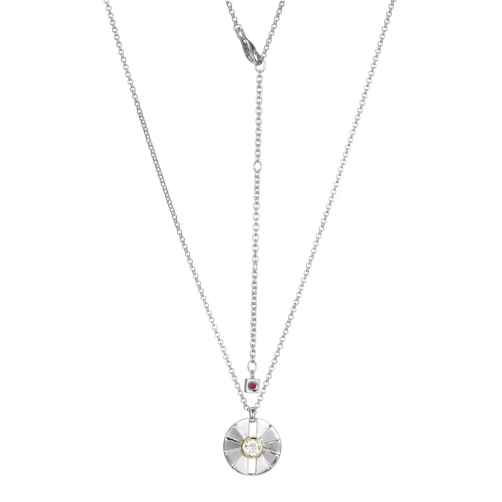 Elle "Pleat" Circle Pendant Necklace