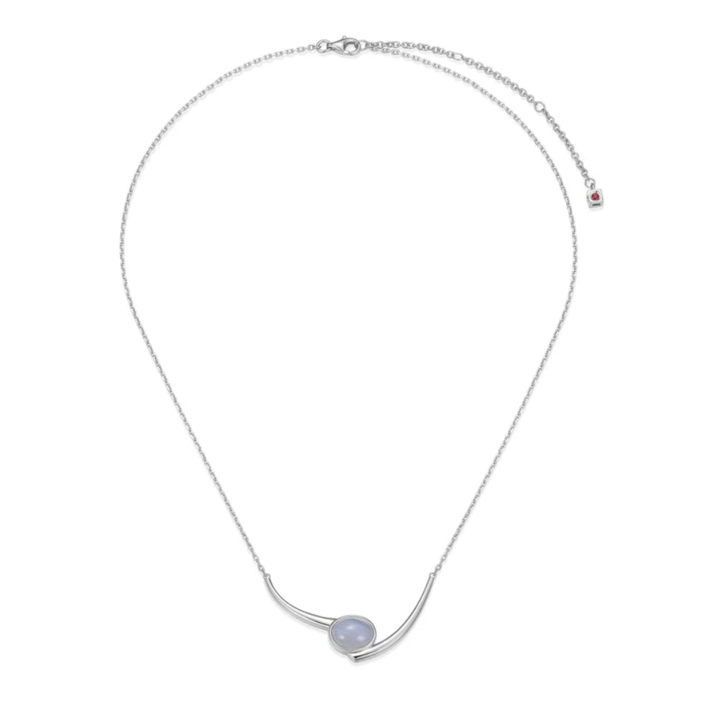Elle Lustre Collection Blue Lace Agate Necklace