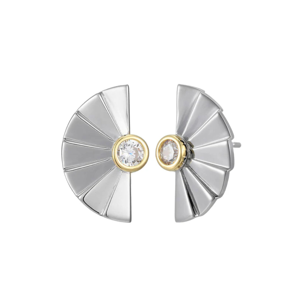 Elle Pleat Design Stud Earrings – Smyth Jewelers display picture 3