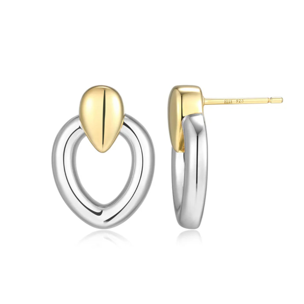 Elle Celeste Collection Two-Tone Drop Earrings
