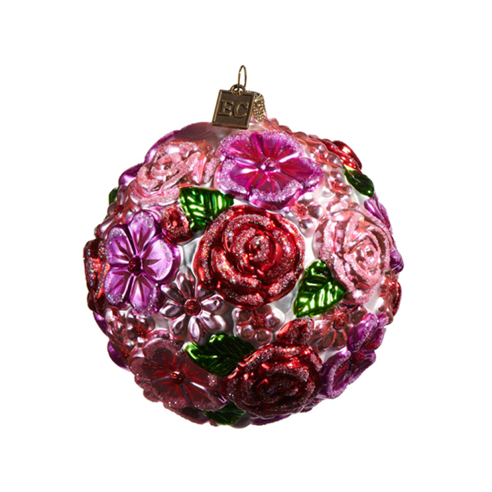 Raz Imports 4" Colorful Flower Ball Ornament