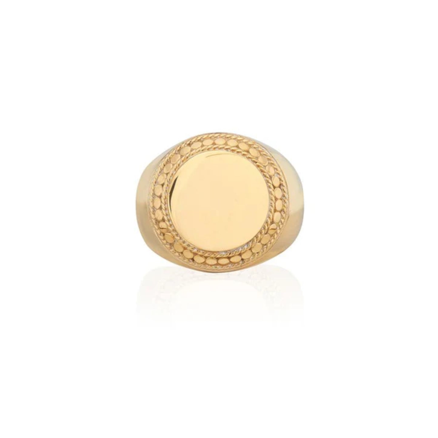 Anna Beck 18 Karat Yellow Gold Plated Sterling Silver Large Signet Ring