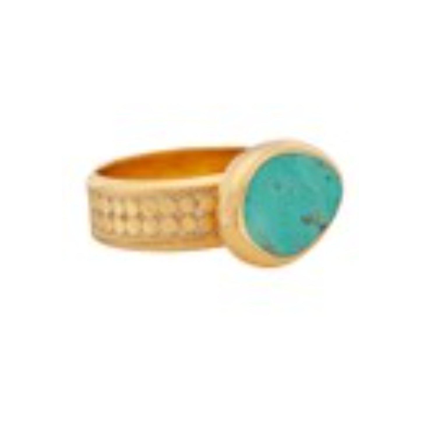 Anna Beck 18 Karat Yellow Gold Plated Sterling Silver Turquoise Asymmetrical Cocktail Ring