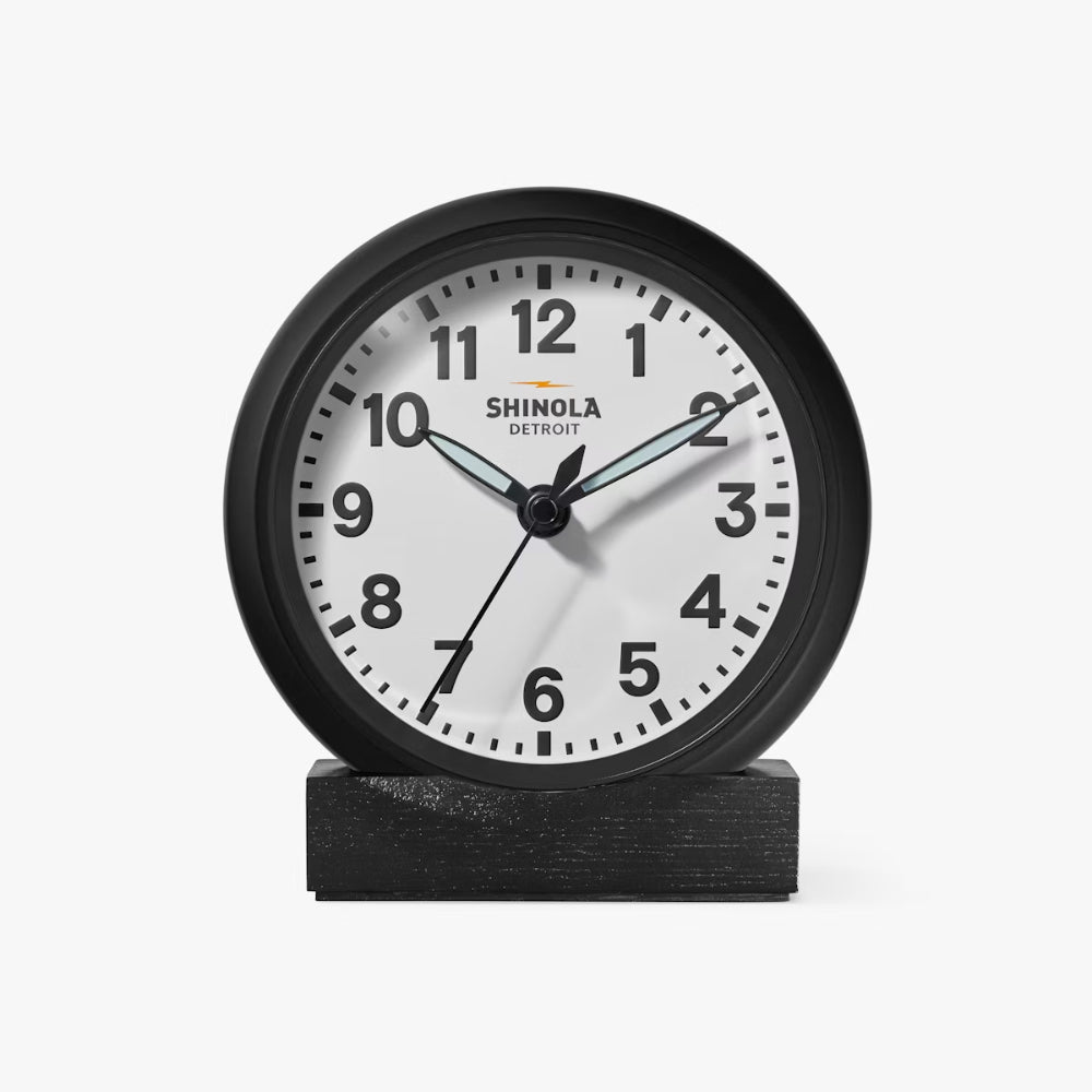 Shinola Runwell Chrome Case Desk Clock