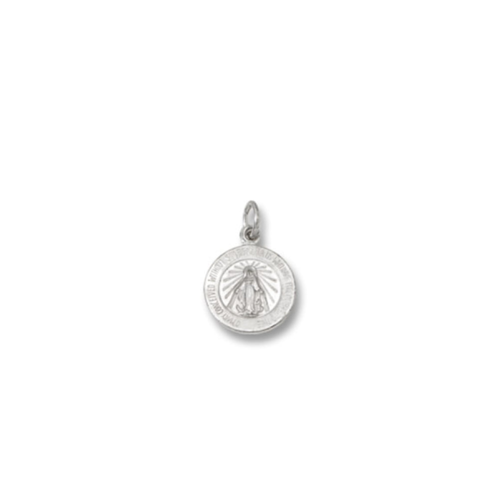 Sterling Silver 12mm Round Miraculous Medal