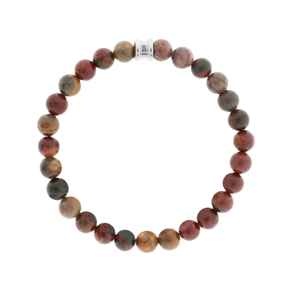 Steel & Barnett Men's 8mm Round Gemstone Bracelet