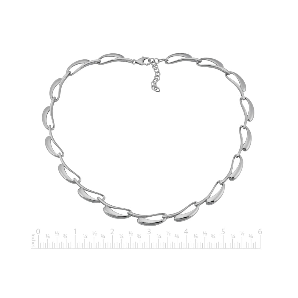 Sterling Silver Teardrop Link Necklace