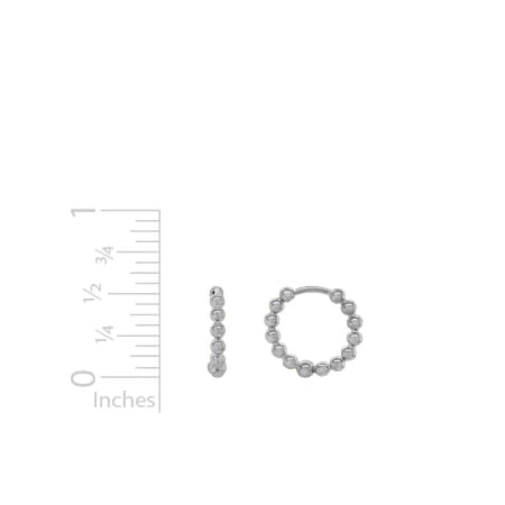 Sterling Silver Beaded Hoop Earrings