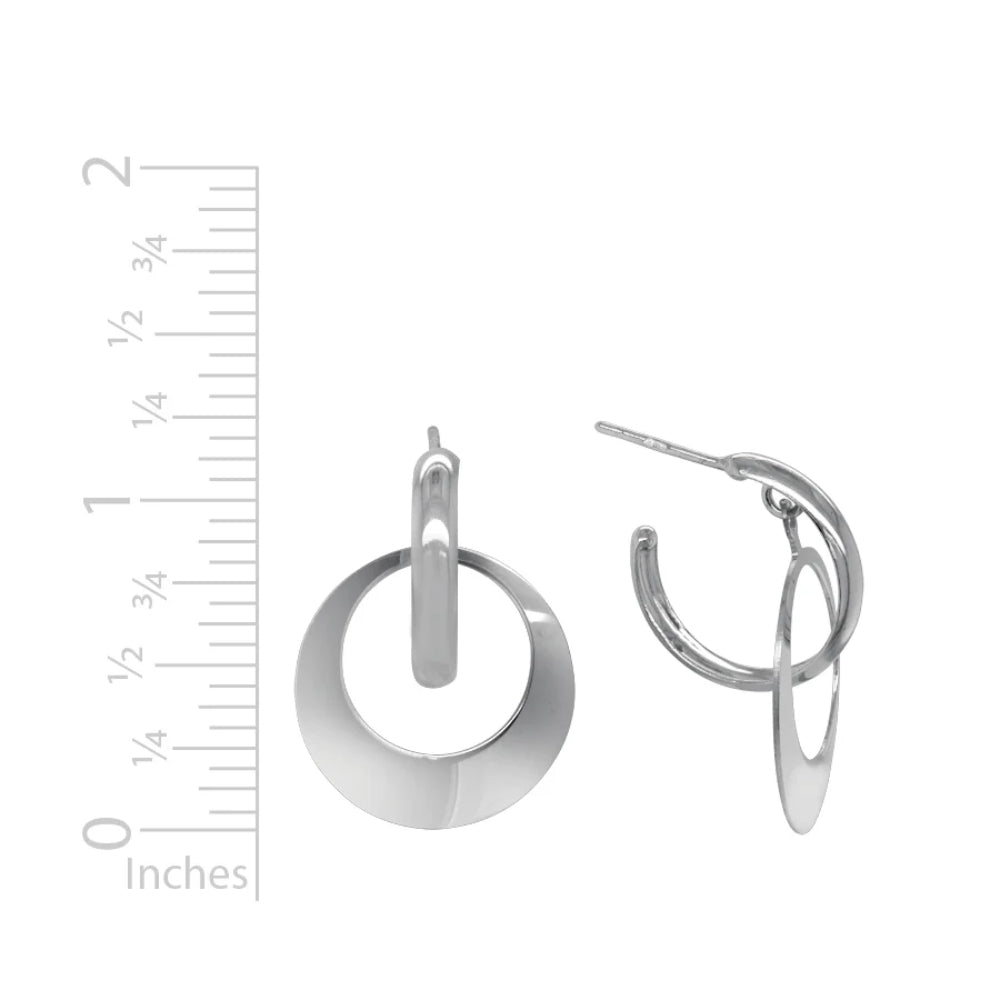 Sterling Silver Hoop Drop Earrings