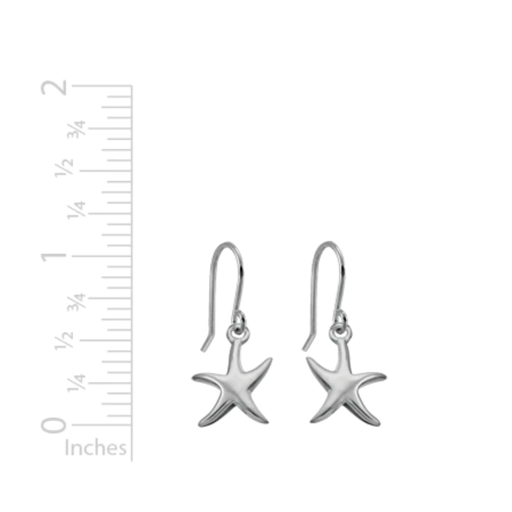 Sterling Silver Starfish Dangle Earrings