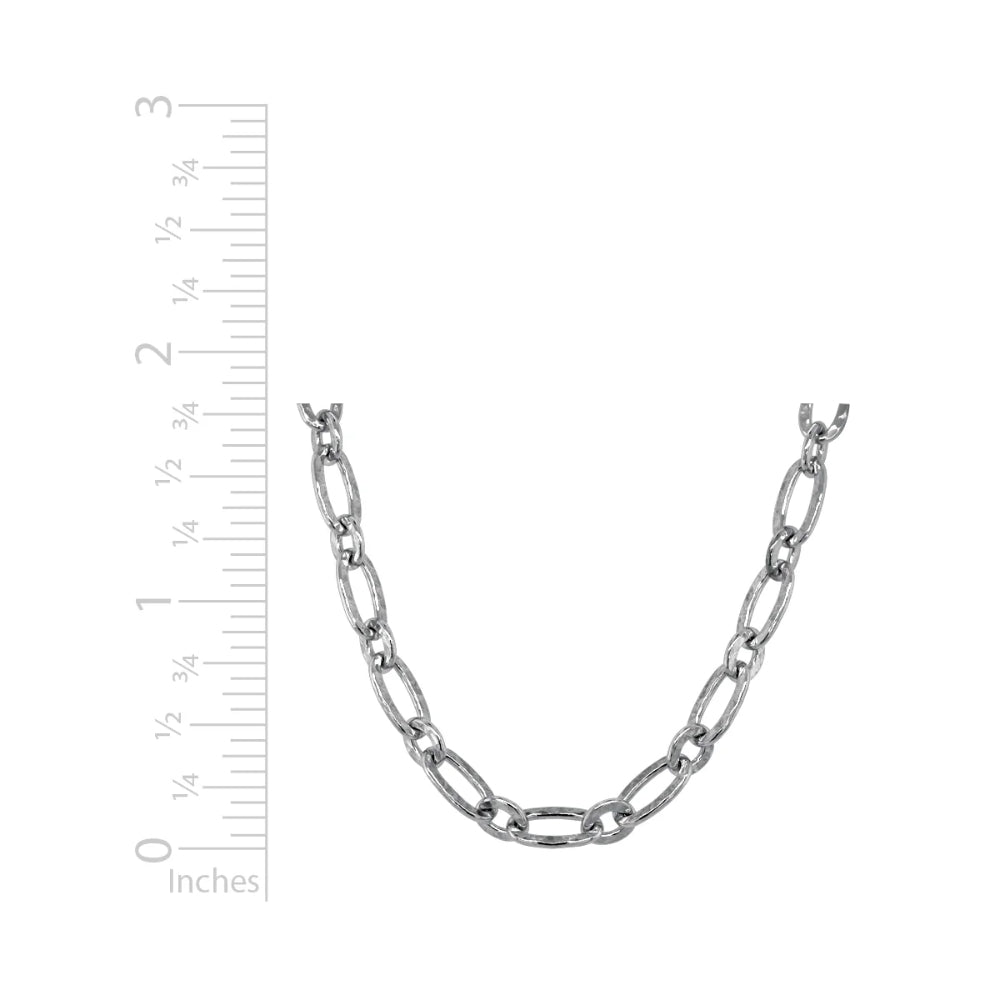 Sterling Silver Hammered Link Chain Necklace
