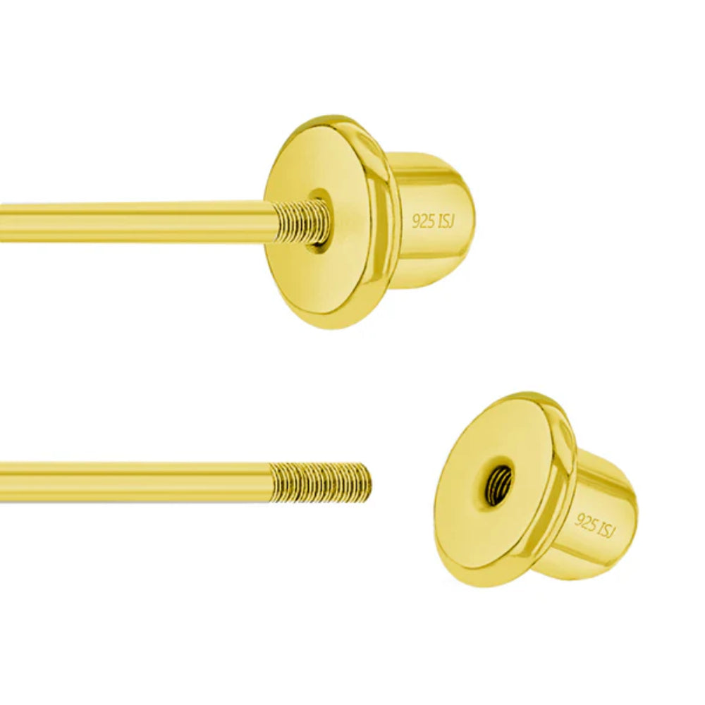 Two gold earring backs