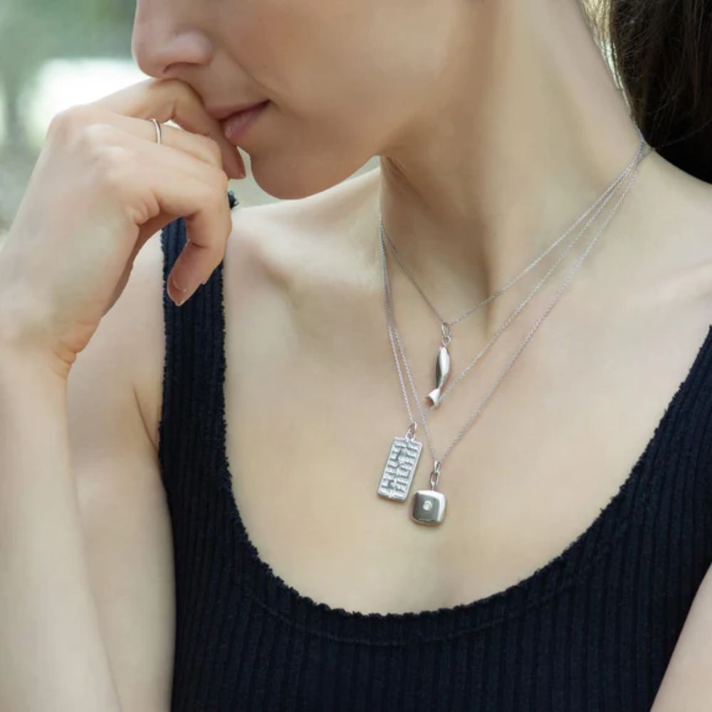 Monica Rich Kosann Mini "Perseverance" Fish Sterling Silver Charm Necklace