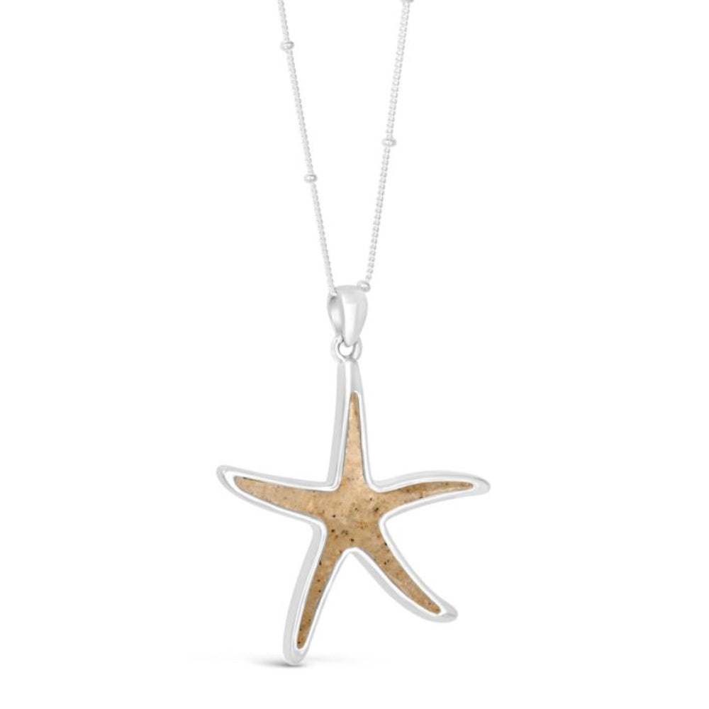 Dune Jewelry Sterling Silver Starfish Pendant Necklace - Ocean City