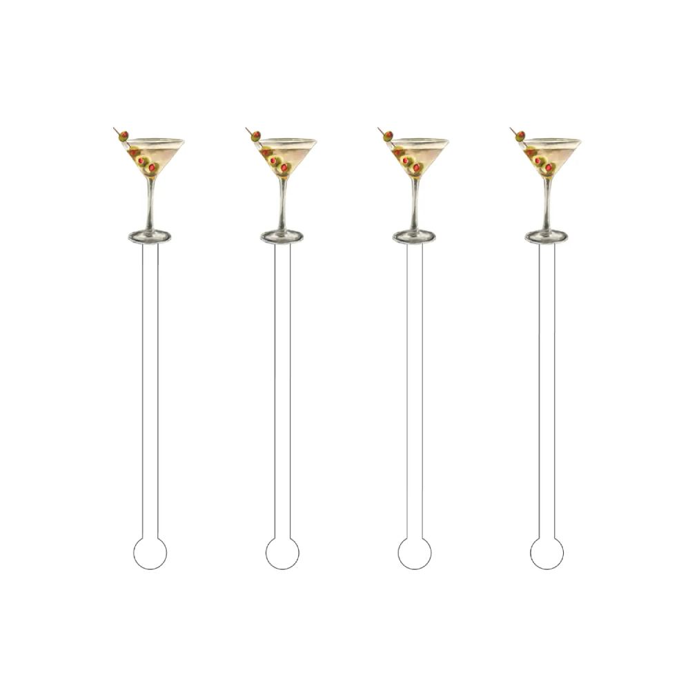 Acrylic Sticks Dirty Martini Acrylic Stir Sticks-Set of 4