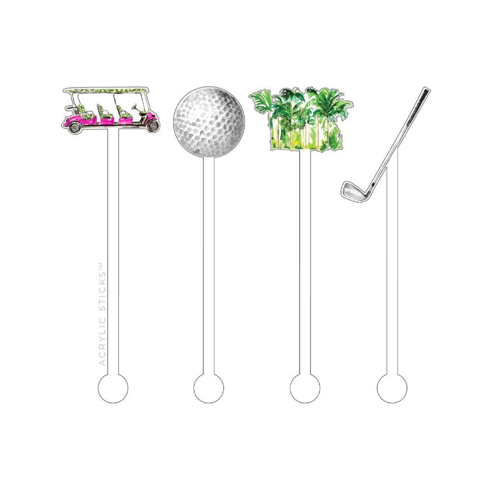Acrylic Sticks Girls That Golf Acrylic Stir Sticks-Set of 4