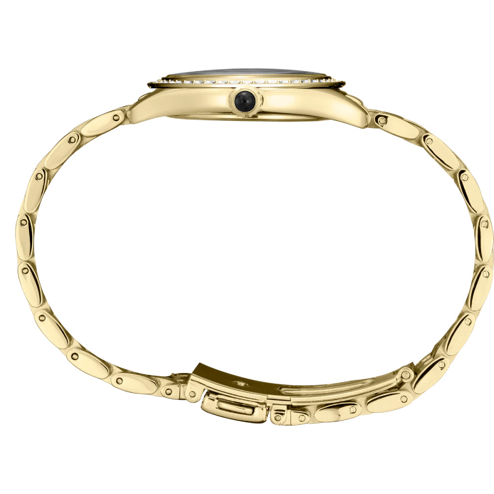 Seiko Essentials Gold-Tone Quartz Watch with Swarovski Crystals