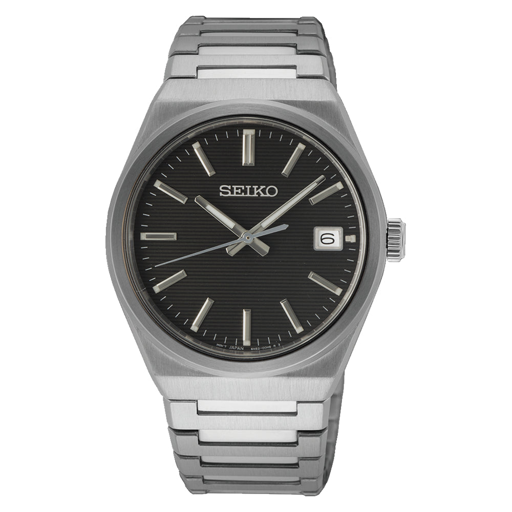 Seiko Classic Quartz 39mm Analog Black Dial/Steel Strap – Smyth