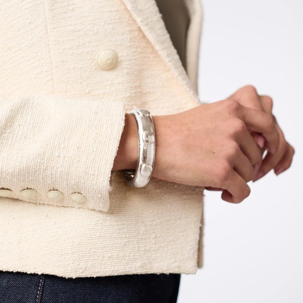 Julie Vos Silver Solara Hinge Bangle