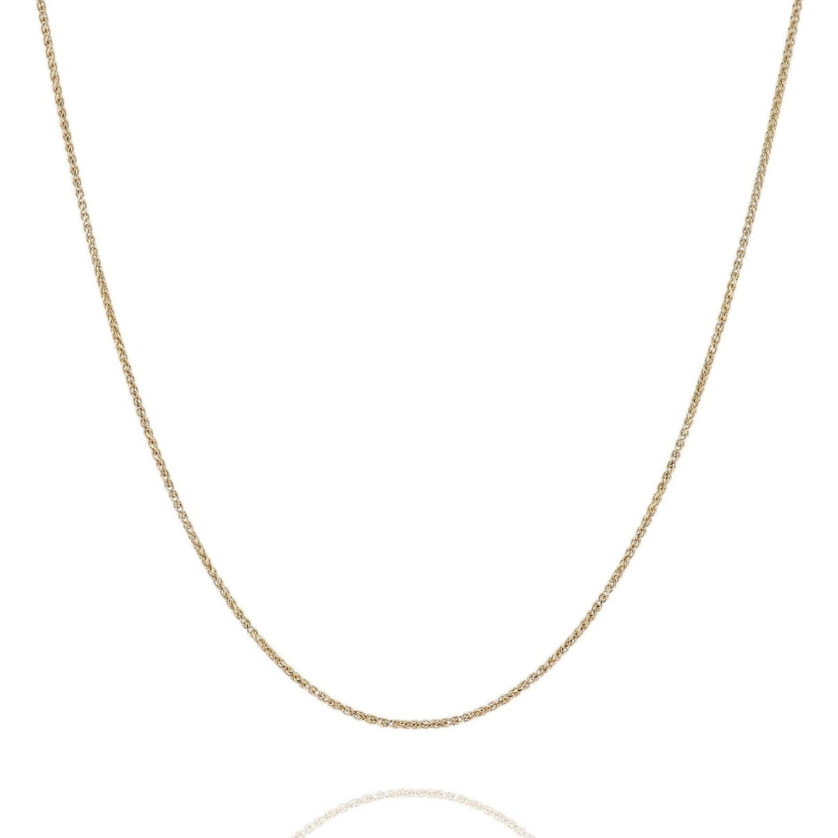 Estate 14k Yellow Gold 1.65mm Wheat Chain Adjustable 18-20" Necklace