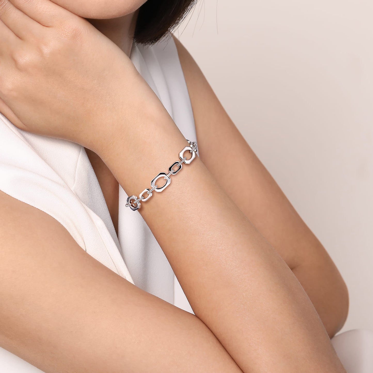 Gabriel & Co. SS Bujukan Collection Square Link Chain Bracelet