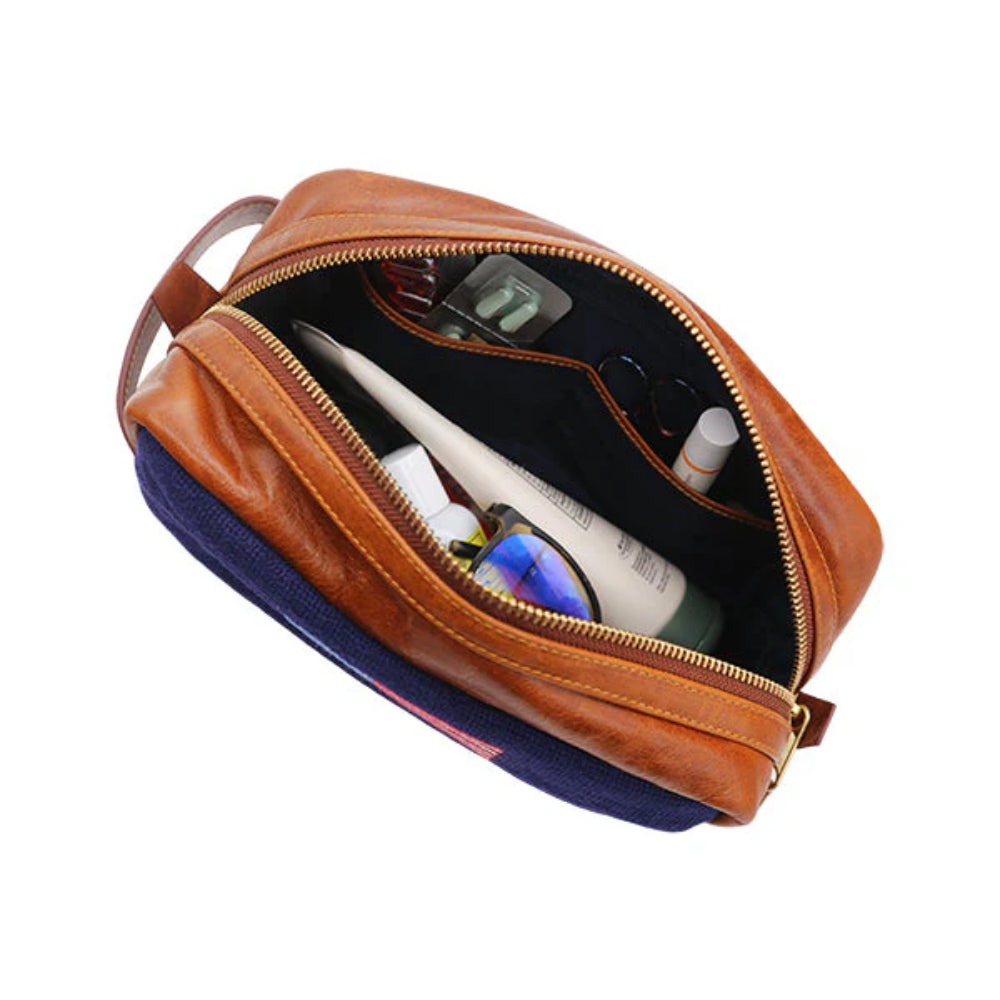 Smathers & Branson Fish and Tackle Pattern Toiletry Bag (Dark Navy)