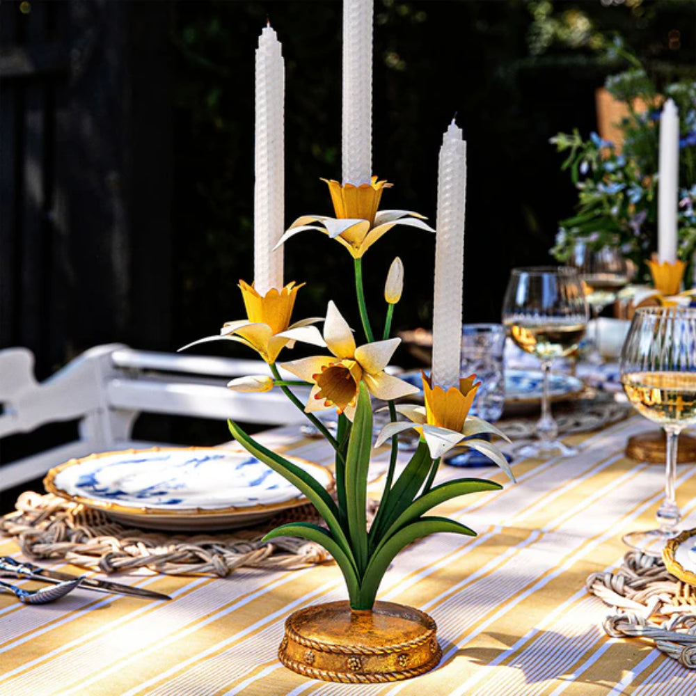 Juliska Meadow Walk Daffodil 14" Centerpiece Candelabra - Yellow