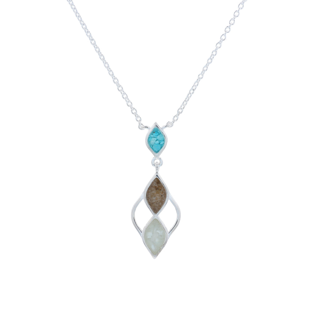 Dune Jewelry Tidepoint Triple Drop Stationary Necklace