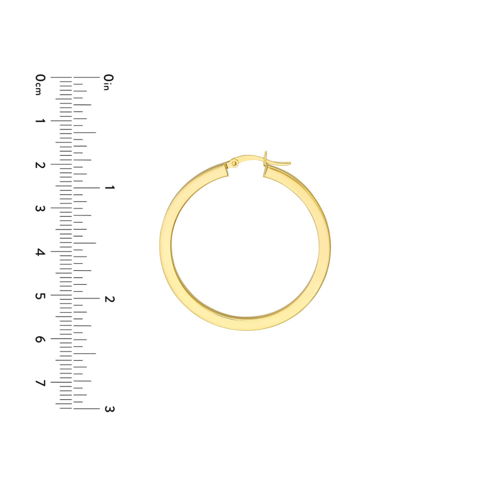 14k Gold Square Tube Hoop Earrings