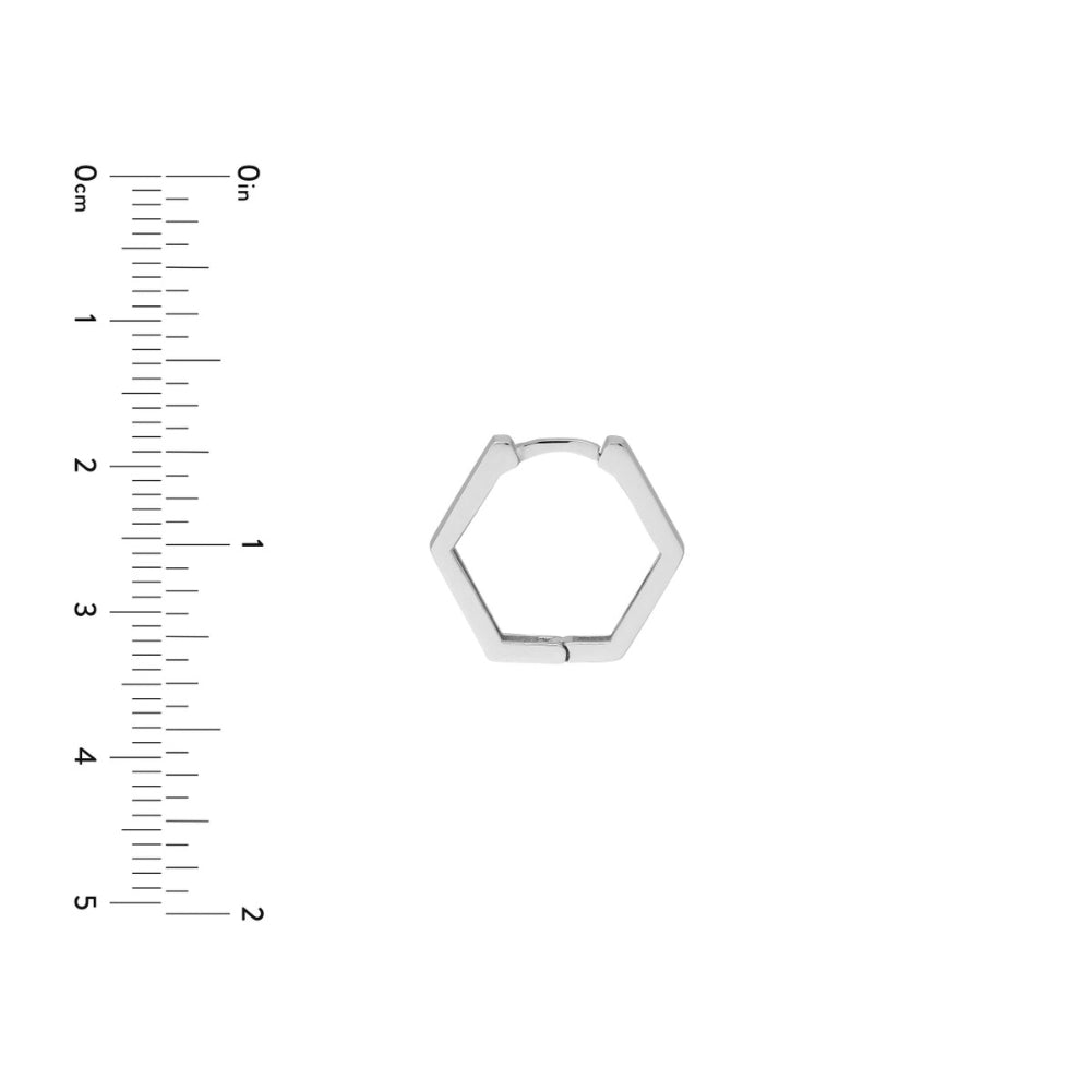 14k Gold Mini Pentagon Shaped Hoop Earrings