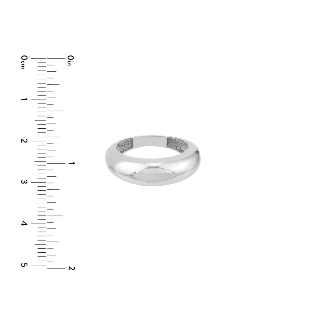 14k White Gold Wide Domed Ring